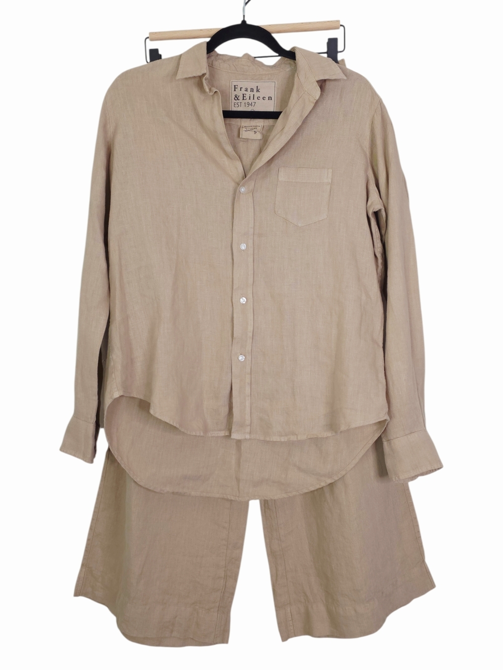 Frank & Eileen Tuscany Getaway Set Biscuit Tan Eileen Shirt Maisie Pant Size XS - Picture 3 of 10